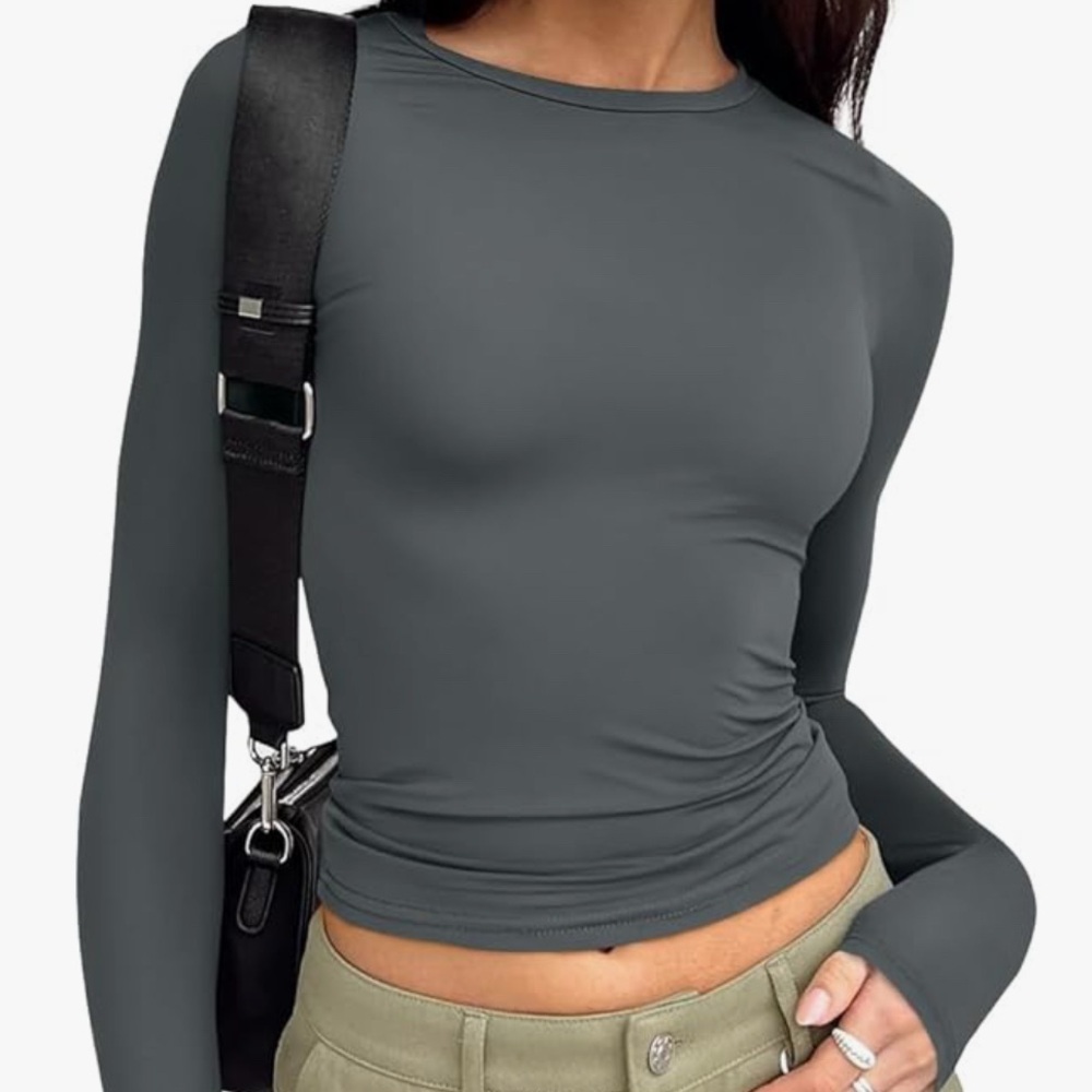 Dark grey long sleeve top